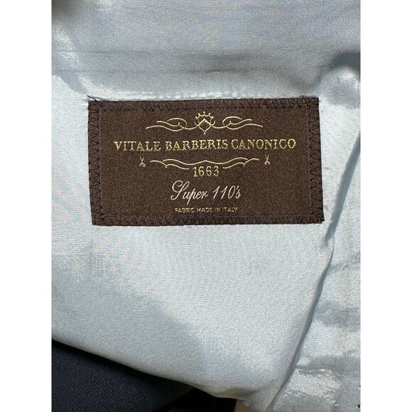 Oliver Wicks Suit Jacket Mens 40L Navy 100% Wool Sport Coat Business Preppy - Picture 4 of 11